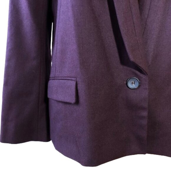 Vintage Comptoir des Cotonniers Noofy Longline Purple Plum Wool-Blend Blazer - Picture 13 of 16